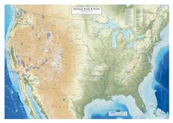3D US Map – National Parks & Trails Version 0046
